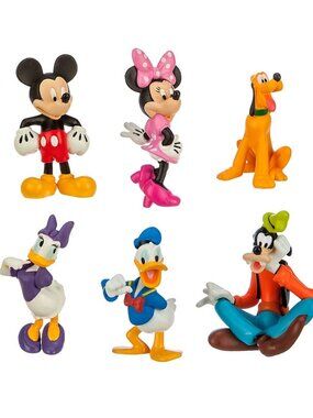 Mickey Mouse Minnie Playset 6 Figure Cake Topper Toy Doll Set Collectible